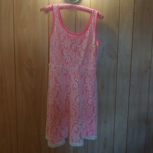 Hot pink and Cream Bobbie Brooks Dress